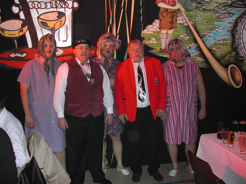 Vor dem Auftritt: Die Mitwirkenden des NCC - v.l. Kai Remeike, Klaus Missing, Thomas Sandrisser, Franz Pyszko, Manfred Frese